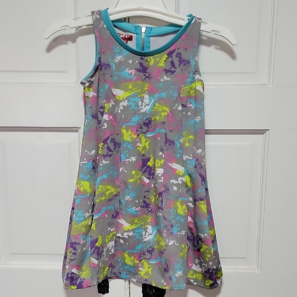 BONGO Gray and Purple Sleeveless Sundress